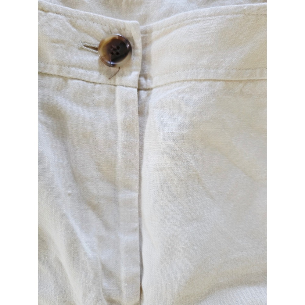 ANNE KLEIN‎ Womens 22W Beige Linen Cargo Capri Pants Cropped Beach Wide Leg - Picture 7 of 11